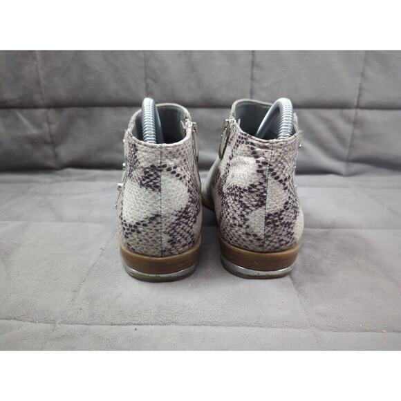 Fergie Booties Womens 8 Indigo, Talliogrey Suede Faux Snake Skin Zipper - Picture 5 of 16